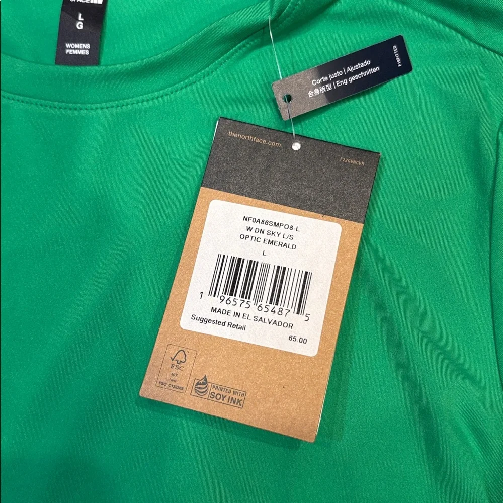Women’s The North Face FlashDry fitted long sleeve cropped tee, NWT, Size Large - Picture 4 of 6